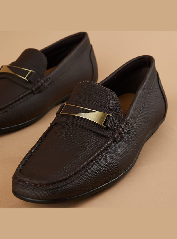 CODE Textured Horsebit Loafers