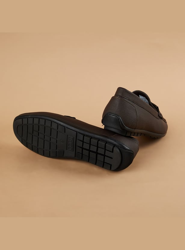 CODE Textured Horsebit Loafers