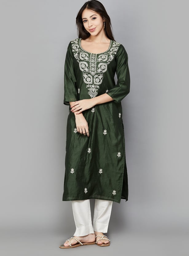 LIBAS Embroidered Straight Kurta