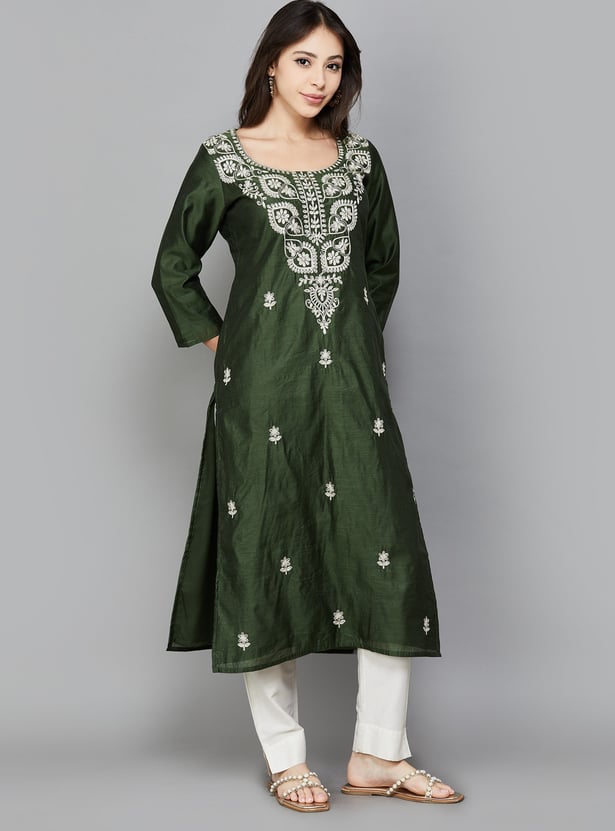 LIBAS Embroidered Straight Kurta