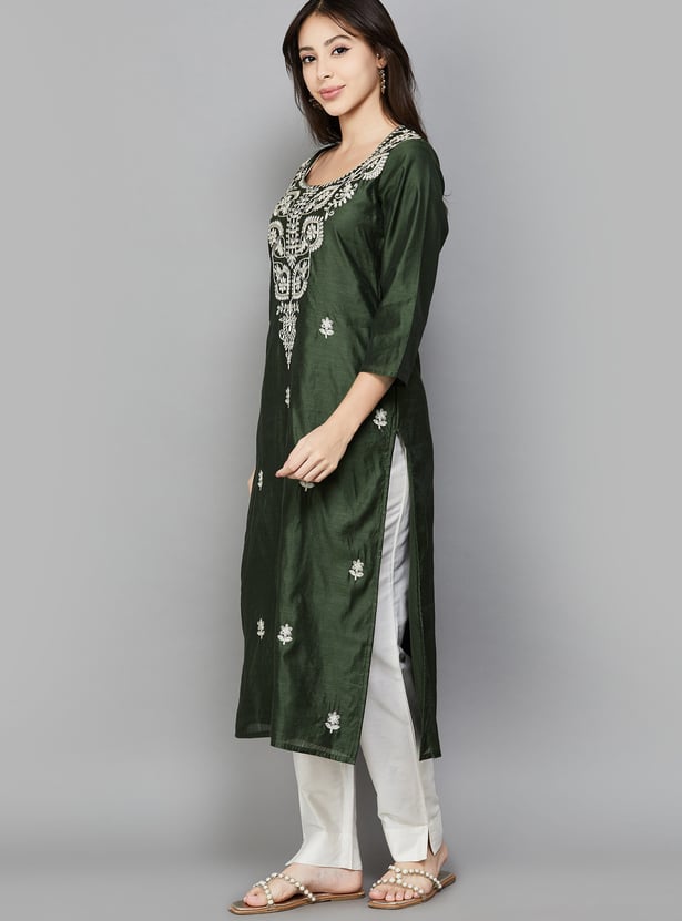 LIBAS Embroidered Straight Kurta