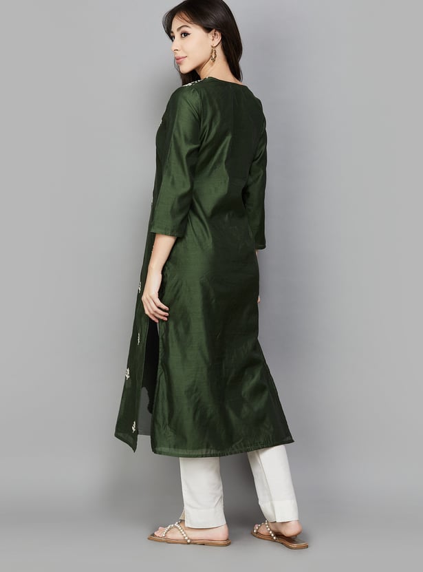 LIBAS Embroidered Straight Kurta