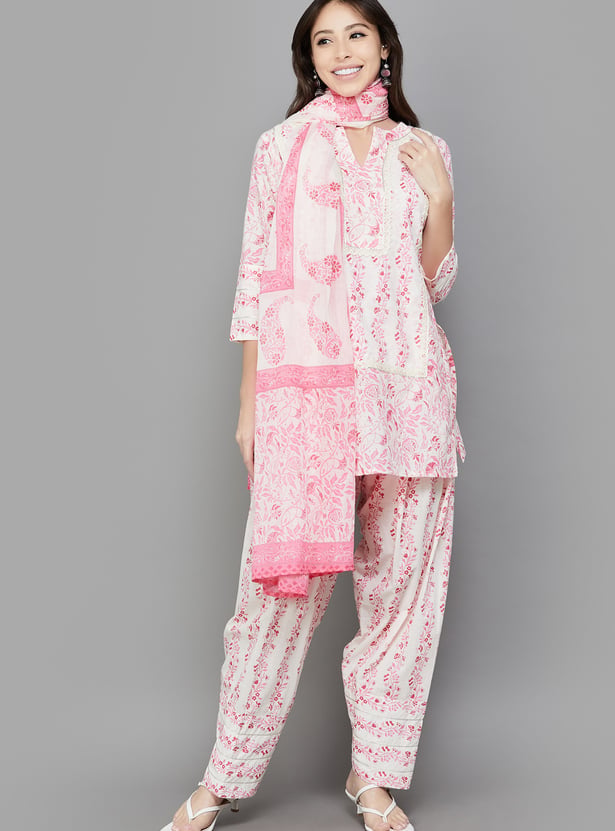LIBAS Floral Print Kurta Set
