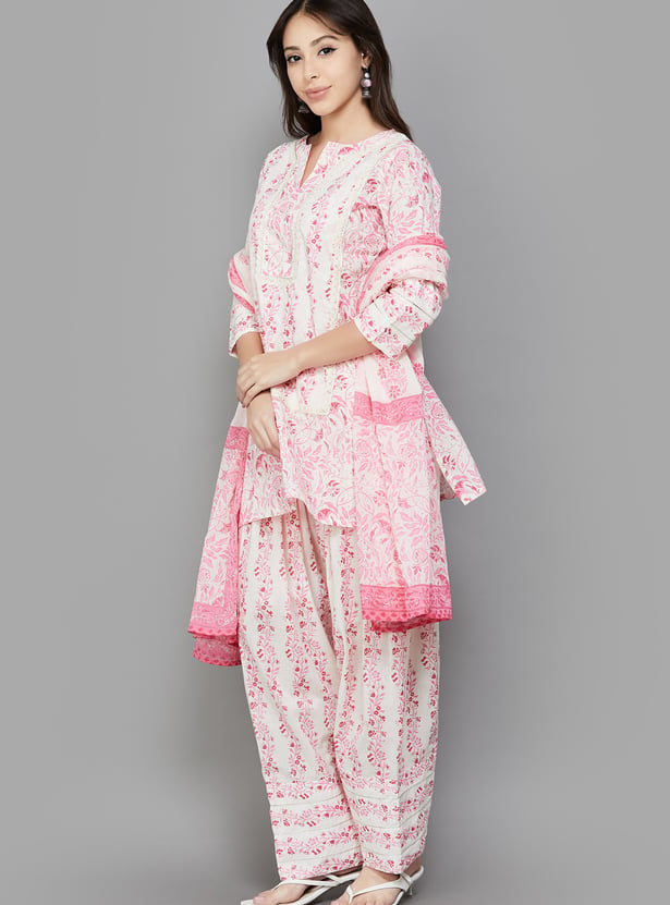 LIBAS Floral Print Kurta Set