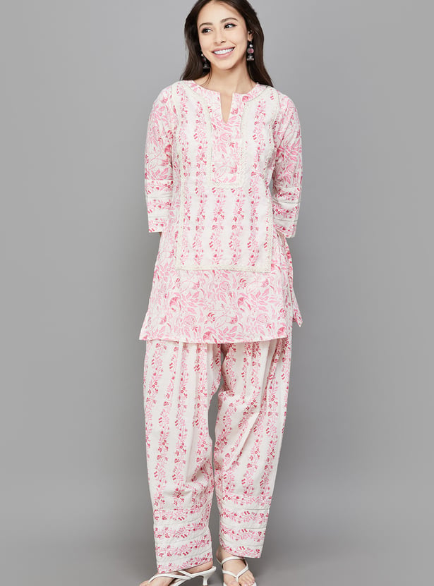 LIBAS Floral Print Kurta Set