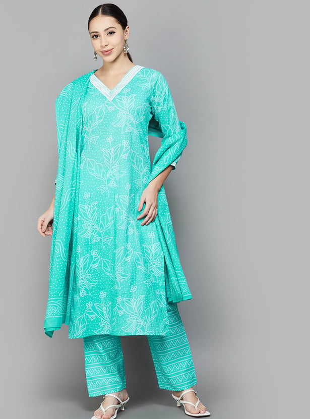 LIBAS Bandhani Print Straight Kurta Set