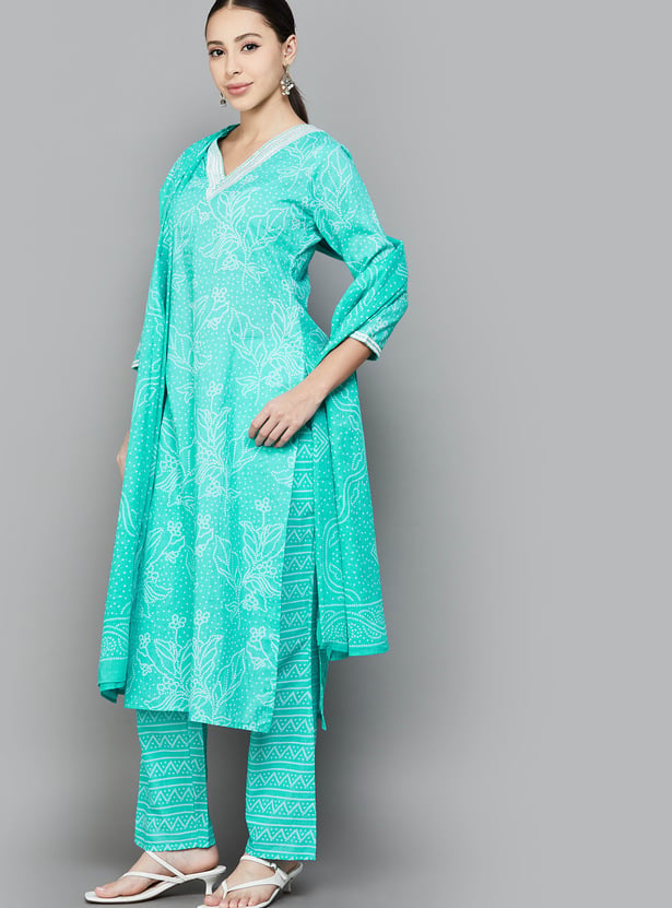 LIBAS Bandhani Print Straight Kurta Set