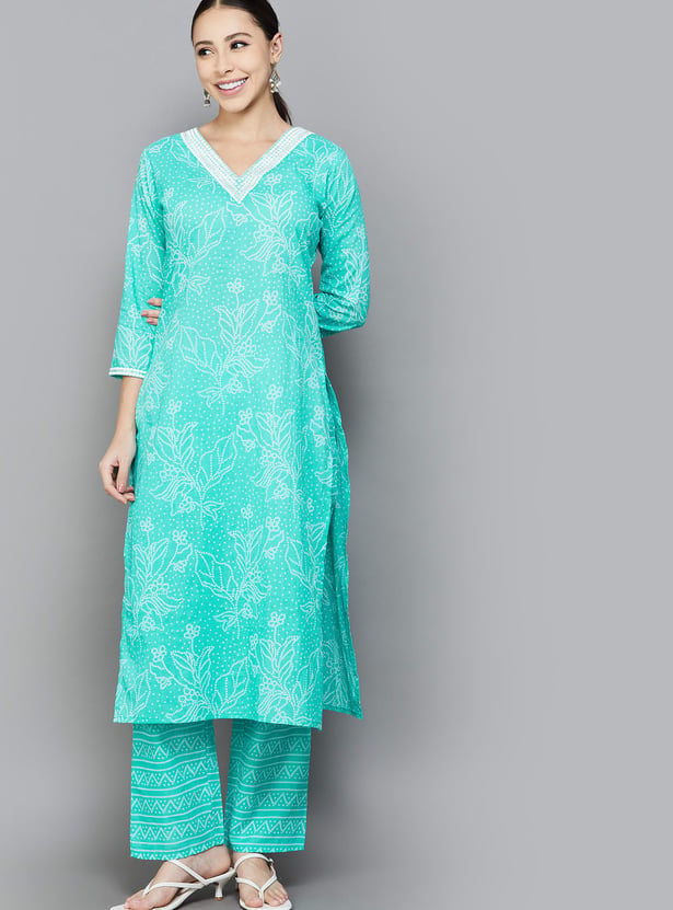 LIBAS Bandhani Print Straight Kurta Set