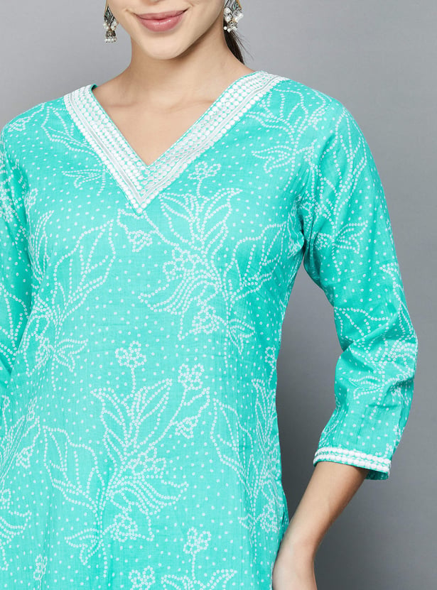 LIBAS Bandhani Print Straight Kurta Set