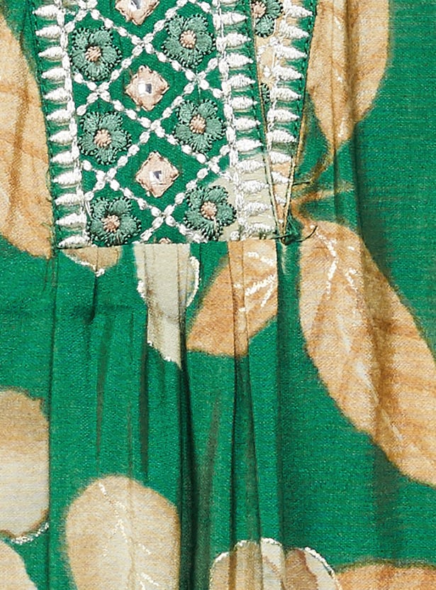 LIBAS Floral Print A-line Kurta Set