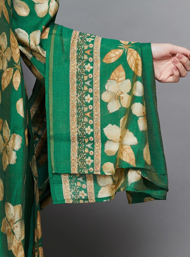 LIBAS Floral Print A-line Kurta Set