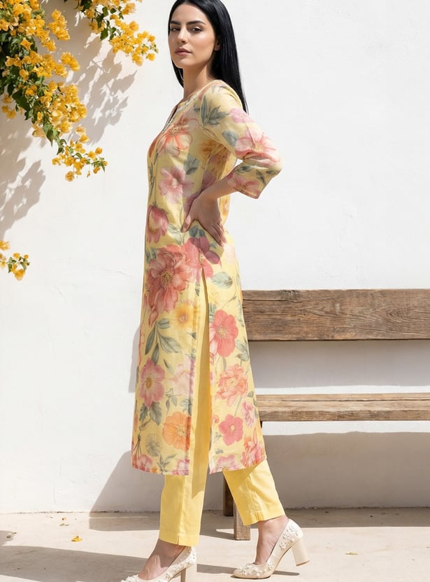 W Floral Print Straight Kurta