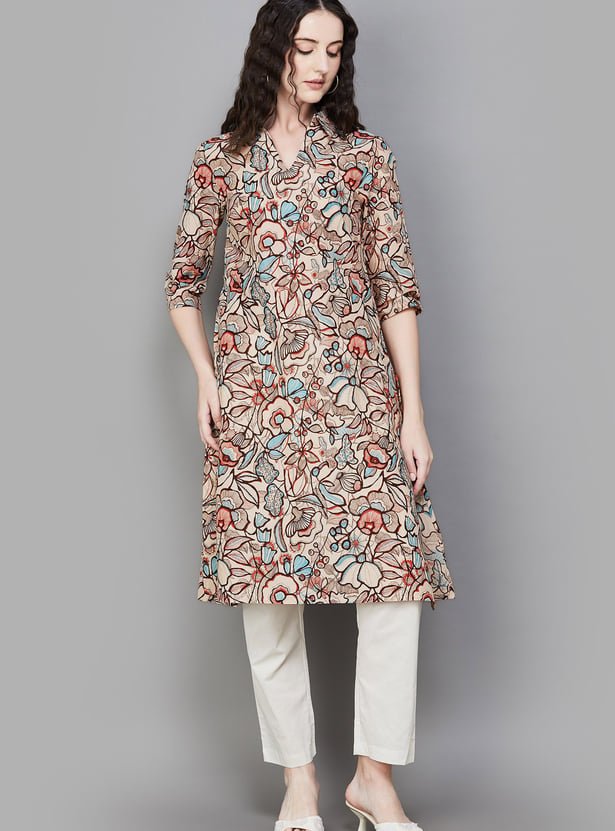 W Floral Print Straight Kurta