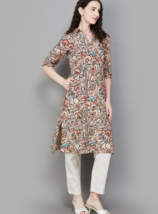 W Floral Print Straight Kurta