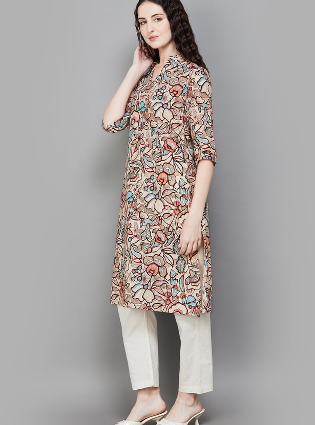 W Floral Print Straight Kurta