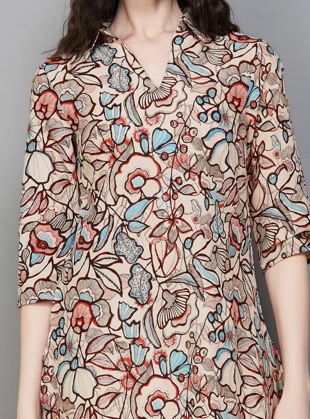 W Floral Print Straight Kurta