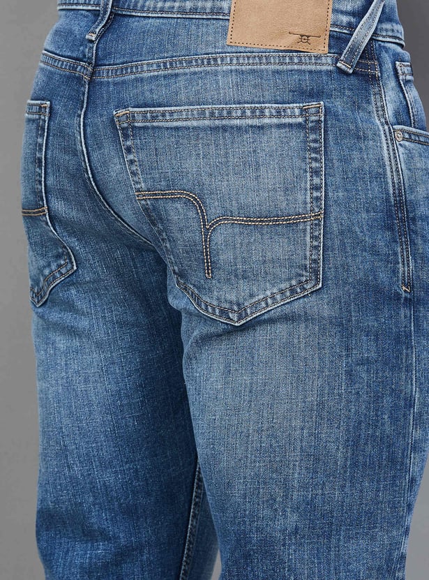 FLYING MACHINE Whiskered Straight Fit Jeans