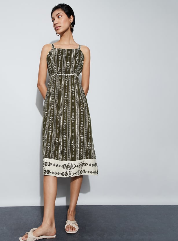 FAME FOREVER Printed A-line Dress