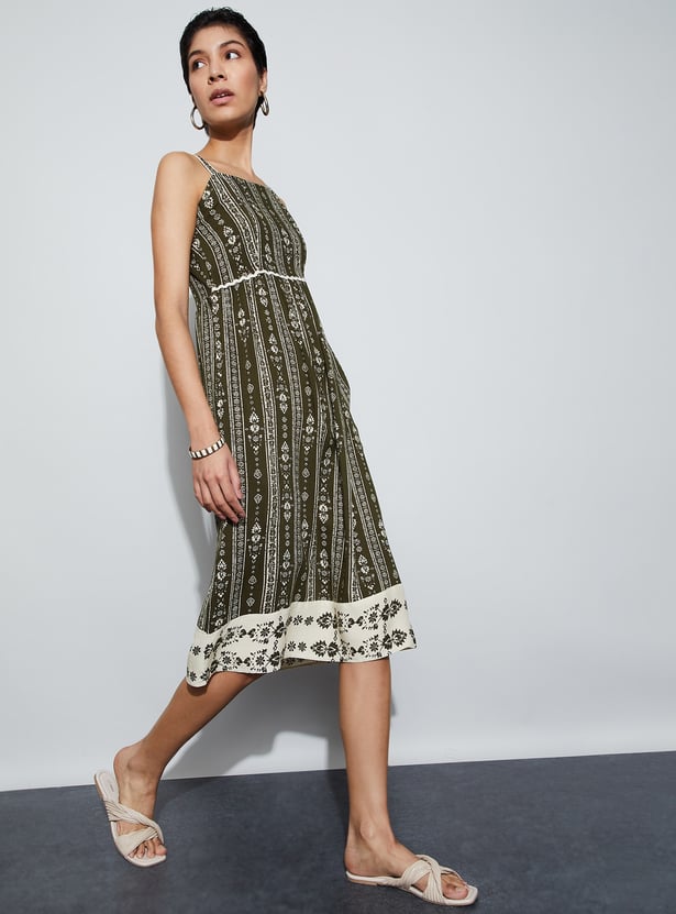 FAME FOREVER Printed A-line Dress
