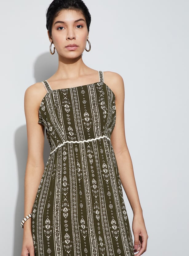 FAME FOREVER Printed A-line Dress