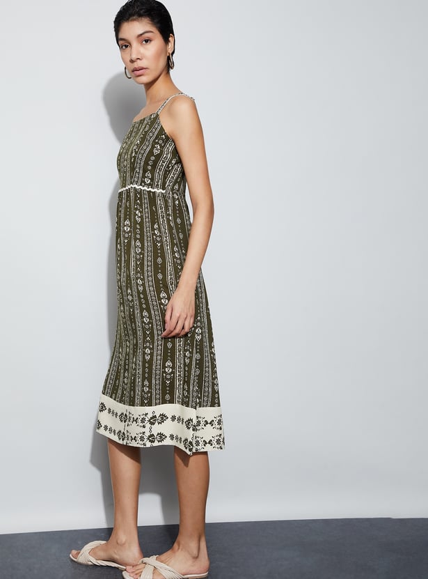FAME FOREVER Printed A-line Dress