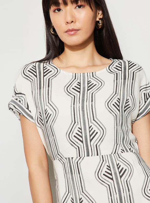 FAME FOREVER Printed Midi Dress