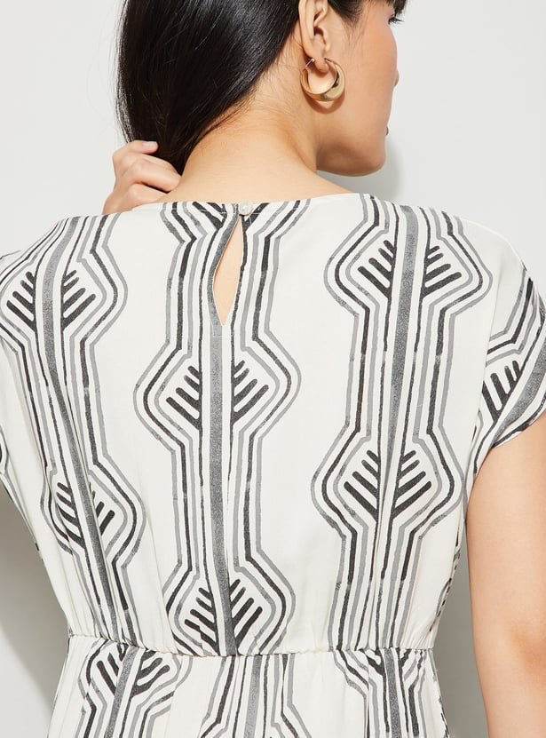 FAME FOREVER Printed Midi Dress