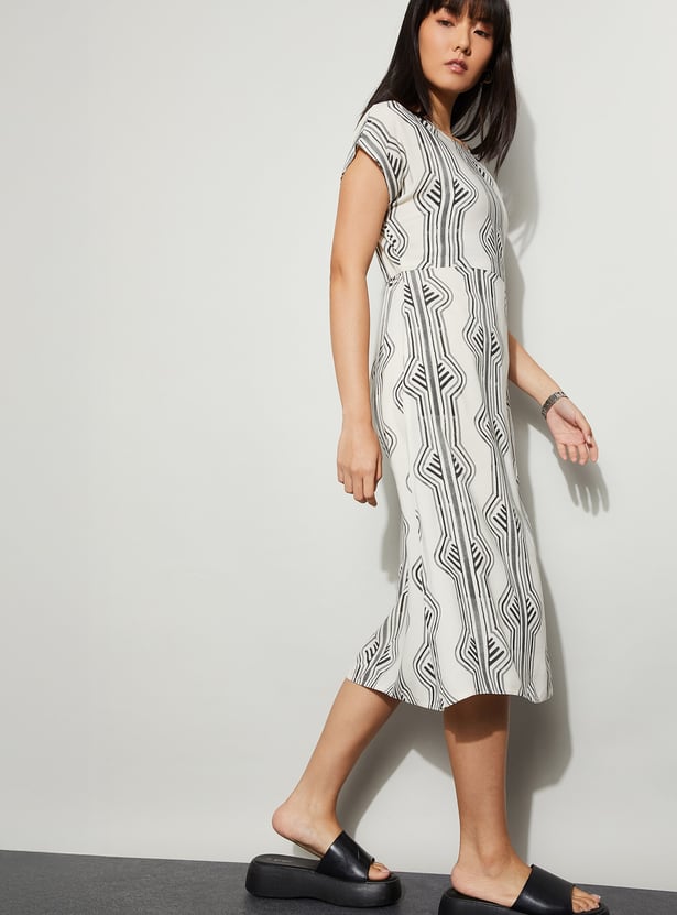 FAME FOREVER Printed Midi Dress