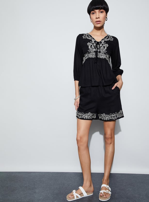 FAME FOREVER Embroidered Top