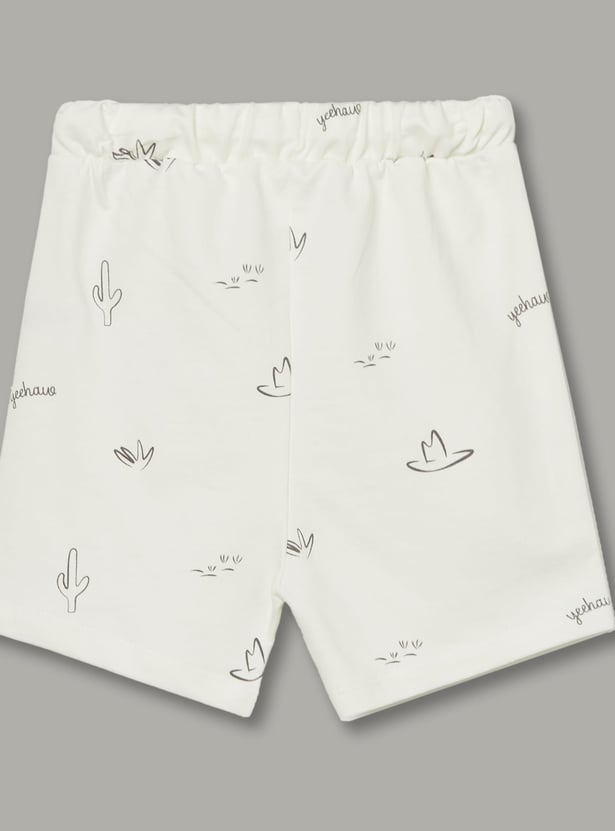 FS MINI KLUB Boys Printed Polo T-shirt with Shorts