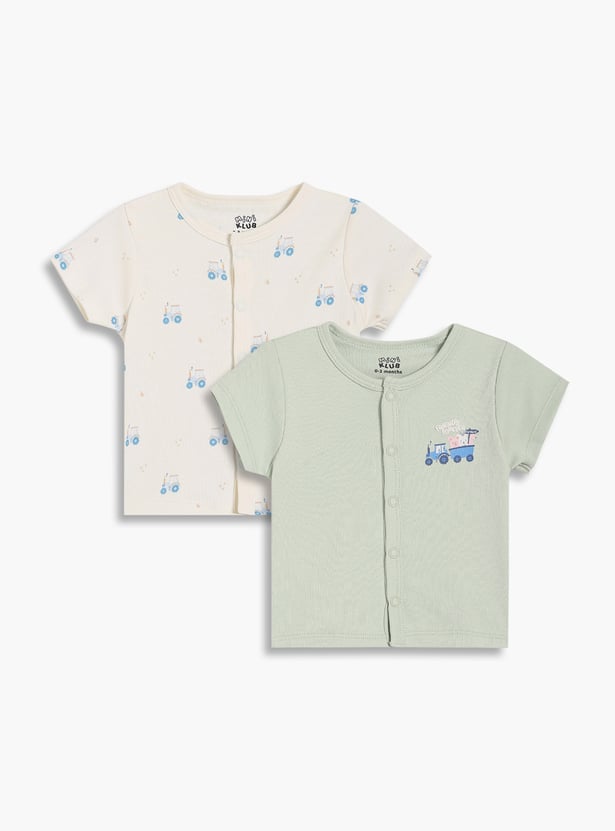 FS MINI KLUB Boys Printed T-shirt - Pack of 2