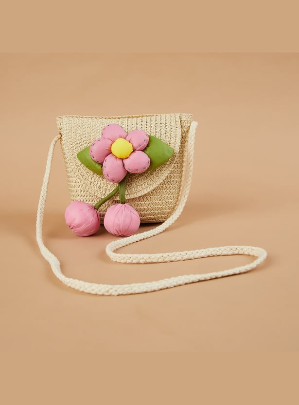 FRAME FOREVER Floral Applique Sling Bag