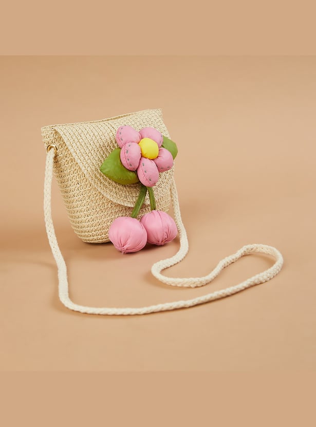 FRAME FOREVER Floral Applique Sling Bag