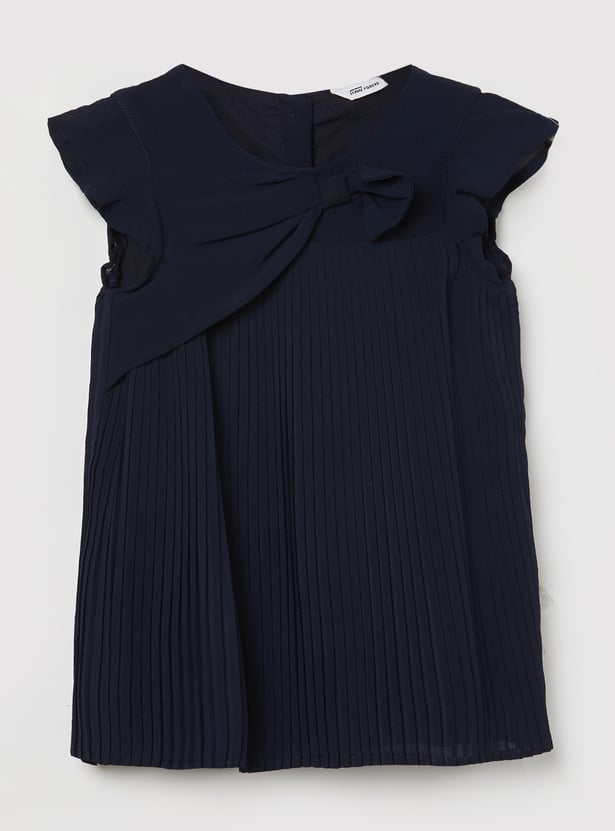 FAME FOREVER Girls Solid Pleated Dress