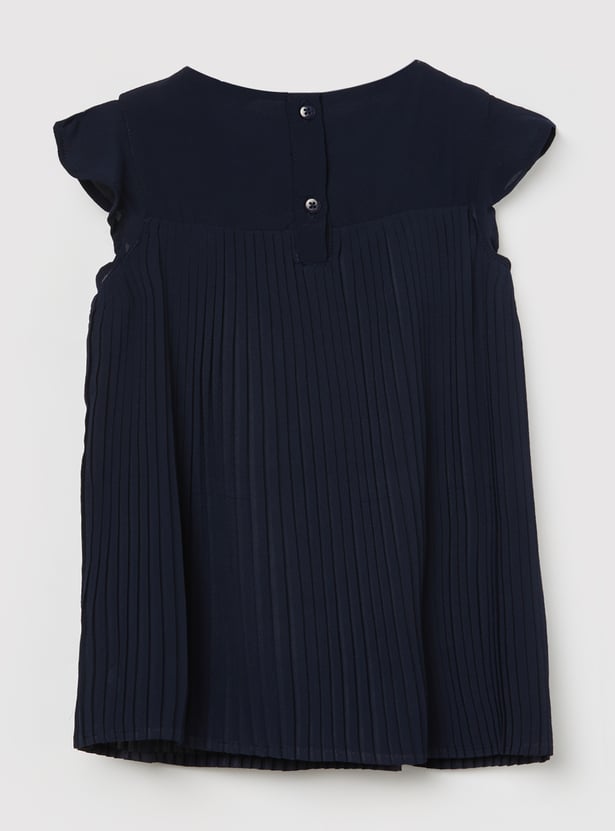 FAME FOREVER Girls Solid Pleated Dress