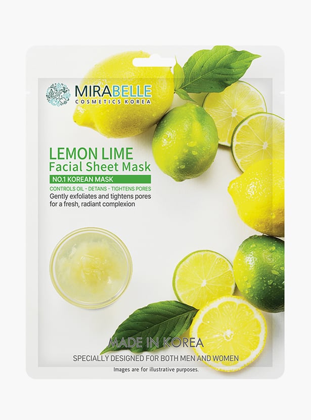 MIRABELLE Lemon Lime Facial Sheet Mask - 25ml