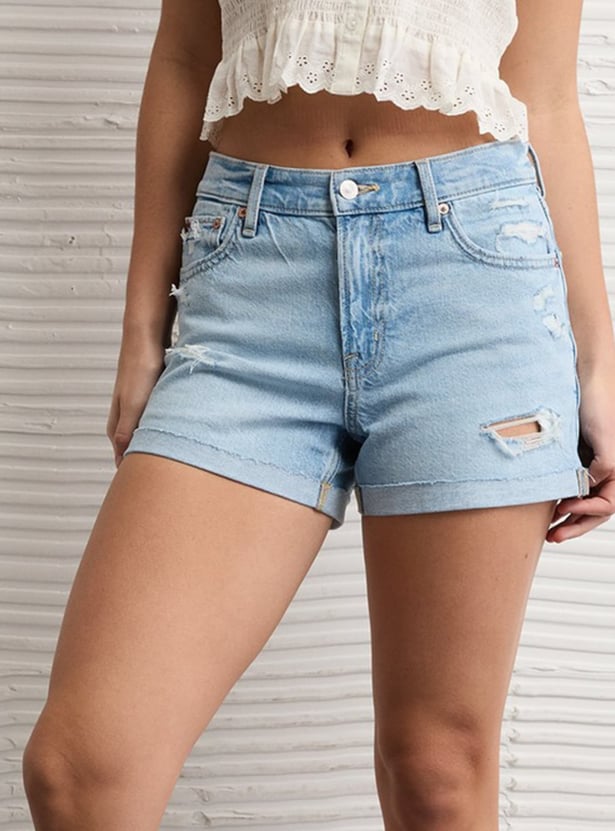 AMERICAN EAGLE Distressed Denim Shorts
