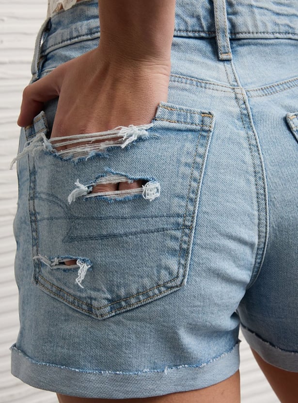 AMERICAN EAGLE Distressed Denim Shorts