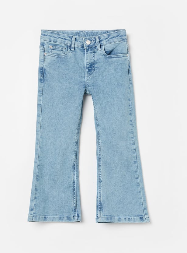 FAME FOREVER Girls Solid Mid-Rise Jeans