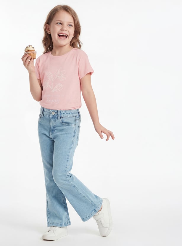 FAME FOREVER Girls Solid Mid-Rise Jeans