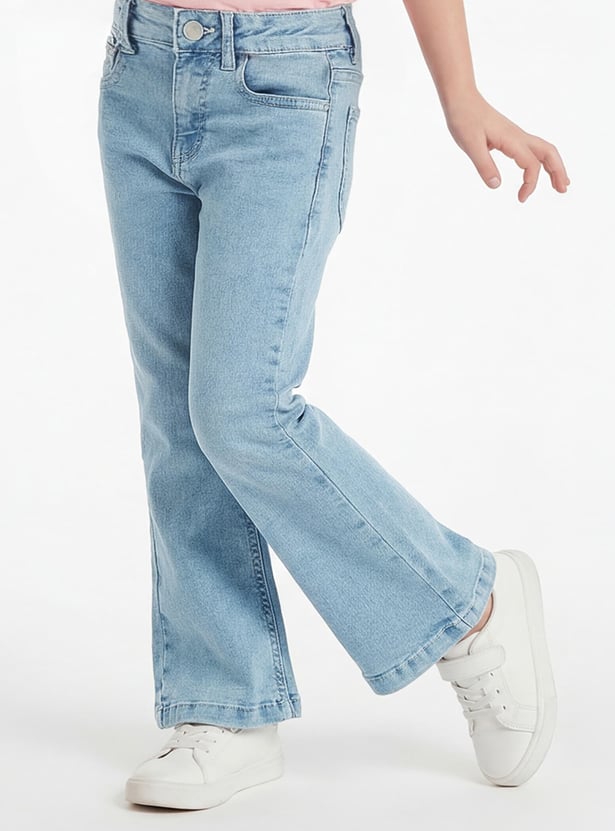 FAME FOREVER Girls Solid Mid-Rise Jeans