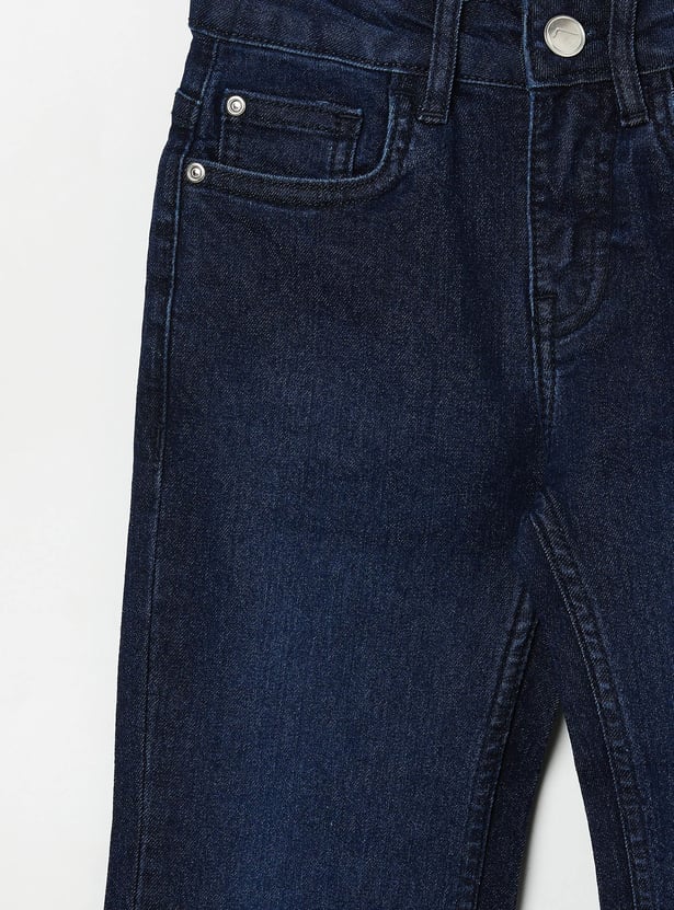 FAME FOREVER Girls Solid Mid-Rise Jeans