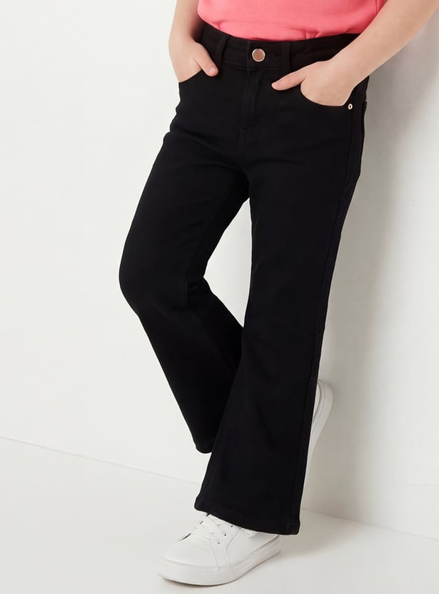 FAME FOREVER Girls Solid Mid-Rise Jeans