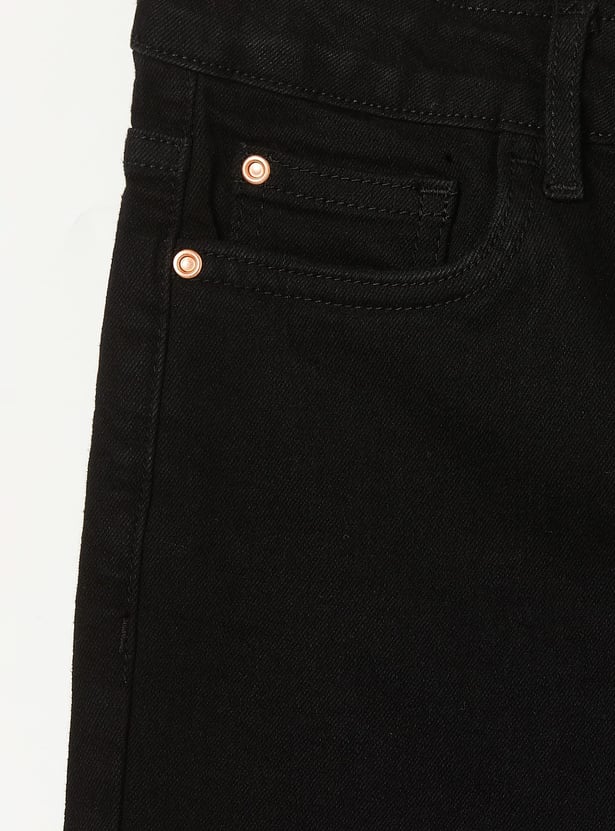 FAME FOREVER Girls Solid Mid-Rise Jeans