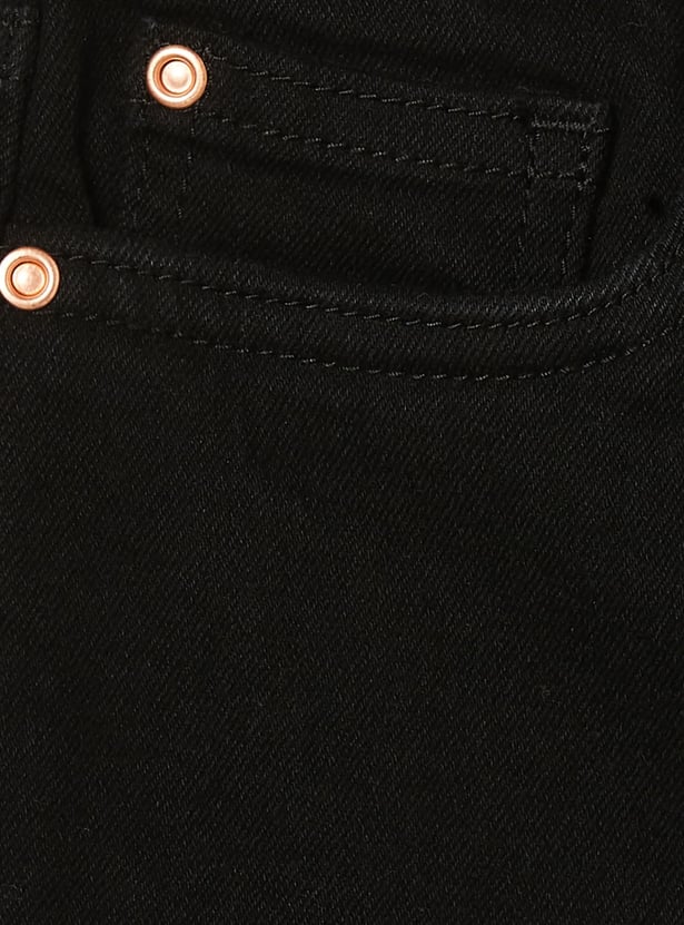 FAME FOREVER Girls Solid Mid-Rise Jeans