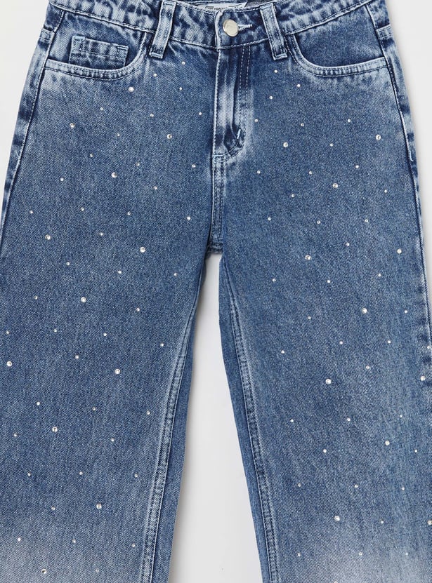 FAME FOREVER Girls Embellished Jeans