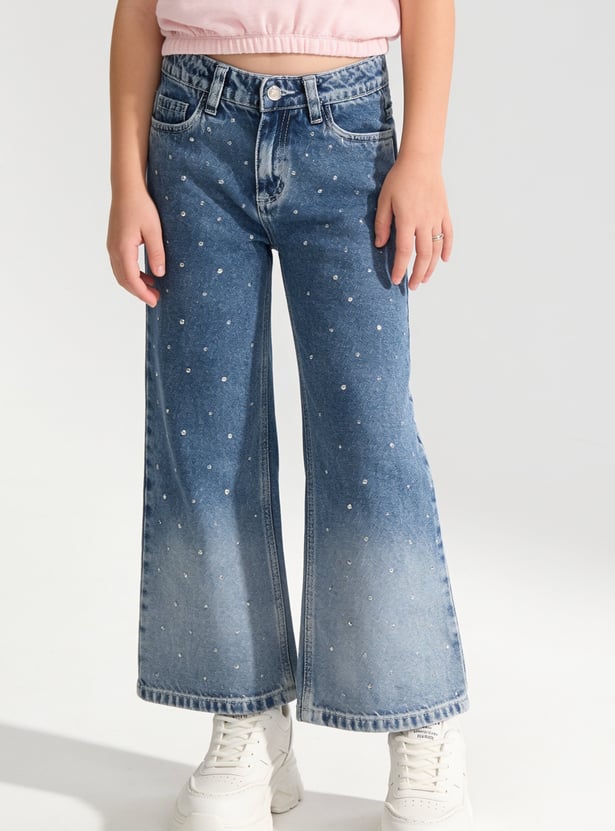 FAME FOREVER Girls Embellished Jeans