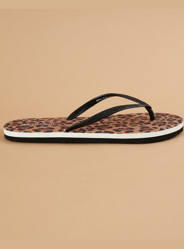 GINGER Animal Print Flip Flops