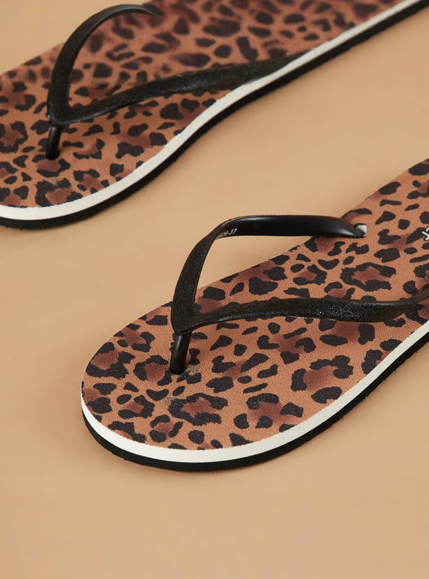 GINGER Animal Print Flip Flops