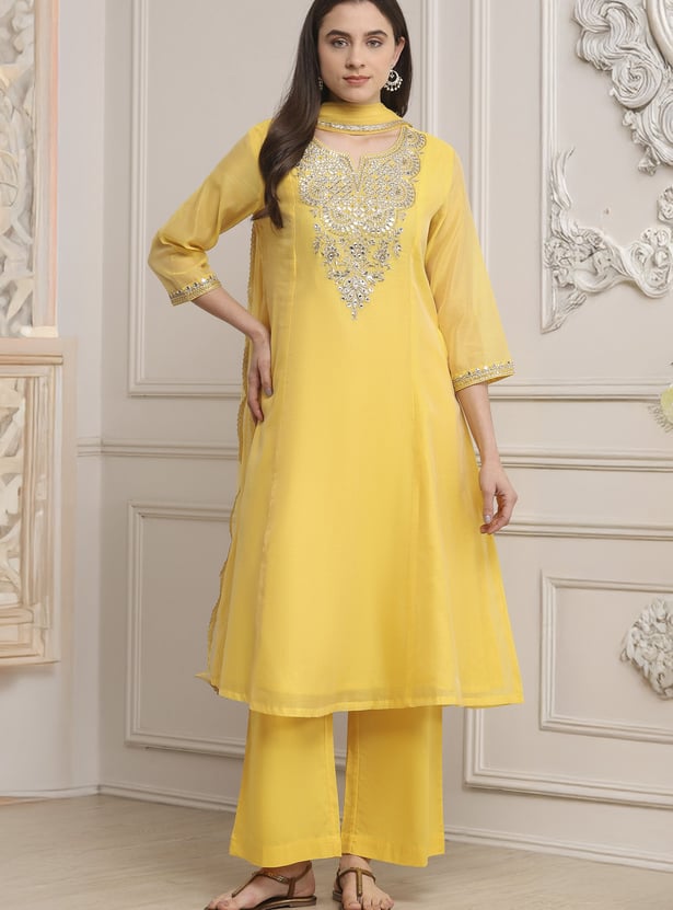 BIBA Embroidered Kurta Set